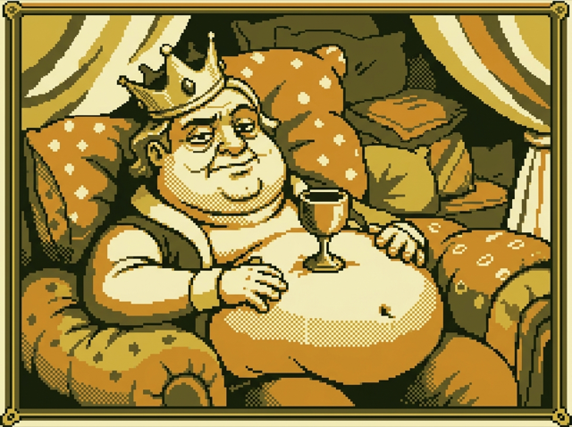 The Indolent King, at rest, as always